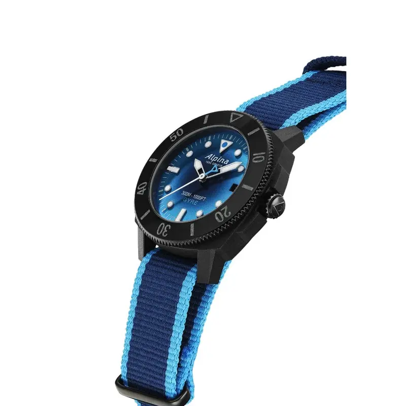 Alpina Seastrong Diver Gyre Al-525Lnsb3vg6 Blue Nylon Strap Men Watch 2