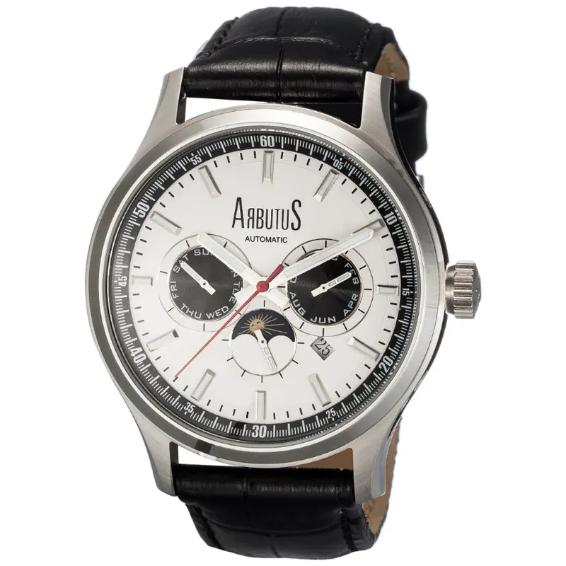 Arbutus Broadway Black Leather Strap Men Watch Ar509swb 1