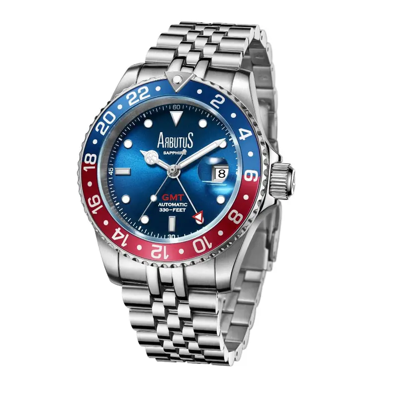 Arbutus Dive Ar2102sts Inspired Gmt Blue/Red Men's Watch 1