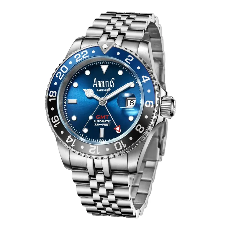 Arbutus Dive Inspired Ar2102sus Gmt Stainless Steel Men's Watch 1