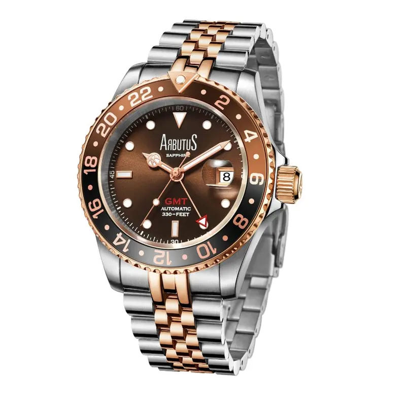 Arbutus Dive Inspired Ar2102trfs Gmt Stainless Steel Men's Watch 1