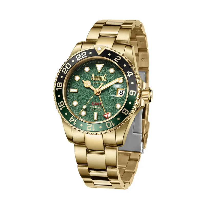 Arbutus Dive Inspired Gmt Stainless Steel Strap Men Watch Ar2502ggs 1