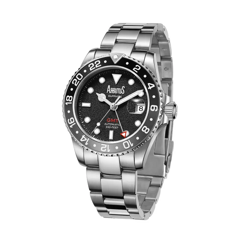 Arbutus Dive Inspired Gmt Stainless Steel Strap Men Watch Ar2502sbs 1