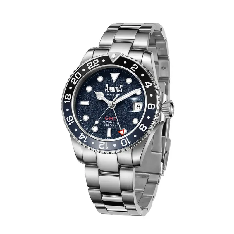 Arbutus Dive Inspired Gmt Stainless Steel Strap Men Watch Ar2502sus 1