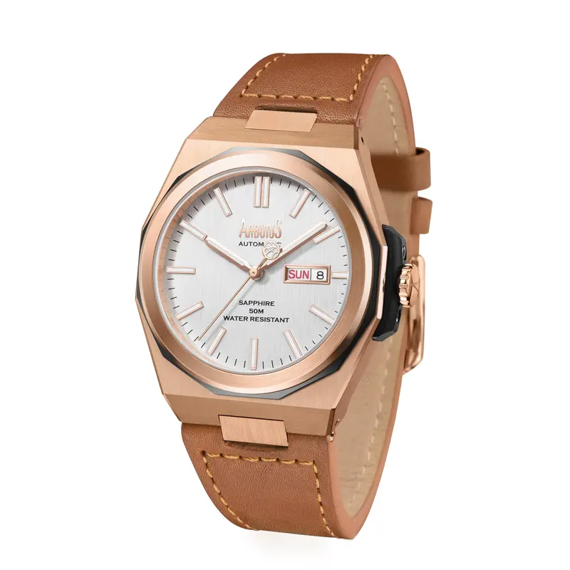 Arbutus Wall Street Icon Brown Leather Strap Men Watch Ar2204rwf 1