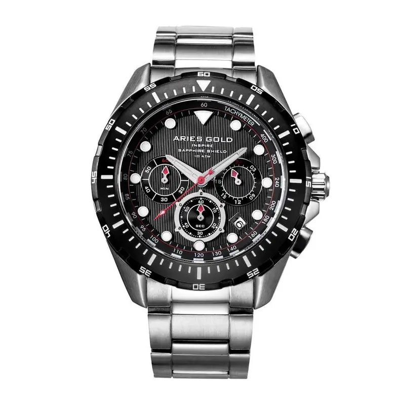 Aries Gold Atlantic Black Dial Men's Watch - Chronograph | G 7002 Sbk-Bk 1