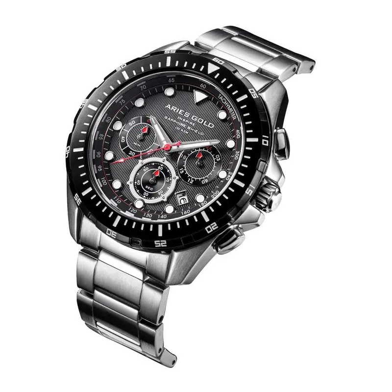 Aries Gold Atlantic Black Dial Men's Watch - Chronograph | G 7002 Sbk-Bk 2