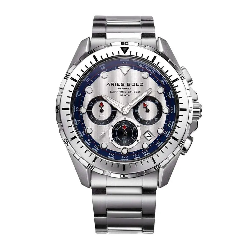 Aries Gold Atlantic Silver Dial Men's Watch - Chronograph | G 7002 S-S 1