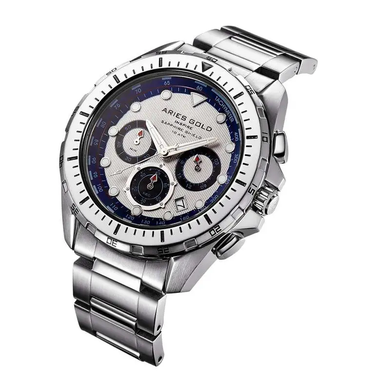Aries Gold Atlantic Silver Dial Men's Watch - Chronograph | G 7002 S-S 2