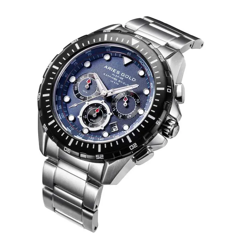 Aries Gold Atlantic Silver Men's Watch - Chronograph | G 7002 Sbk-Bu 2