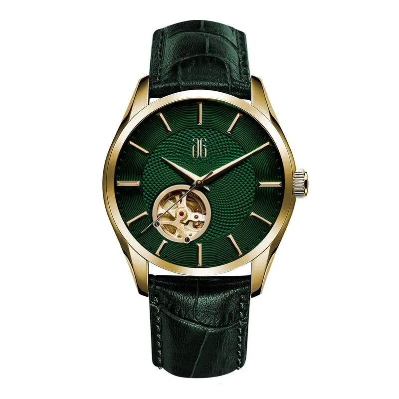 Aries Gold Automatic Green Men's Watch - Open Heart | G 8022 G-Gn 1