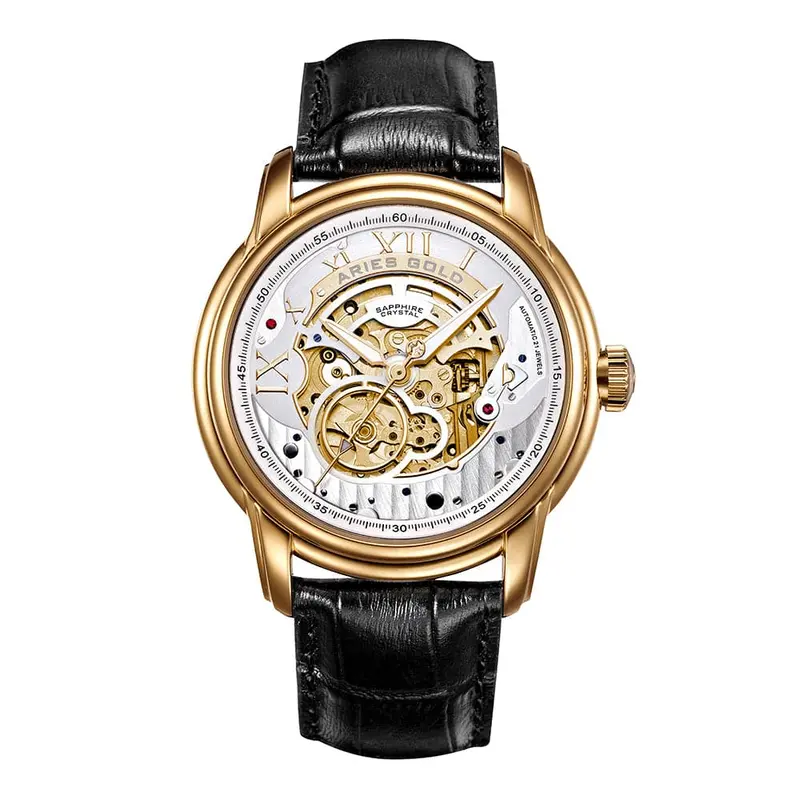 Aries Gold Automatic Infinum El Toro Black Men's Watch - Skeleton Dial | G 9005A G-S 1