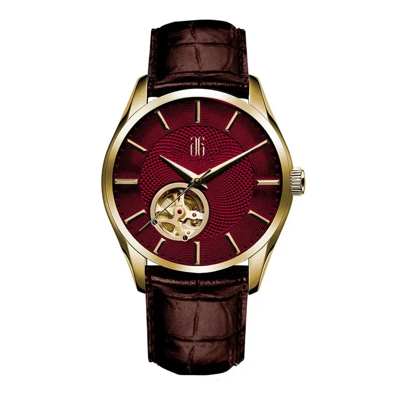 Aries Gold Automatic Red Men's Watch - Open Heart | G 8022 G-R 1