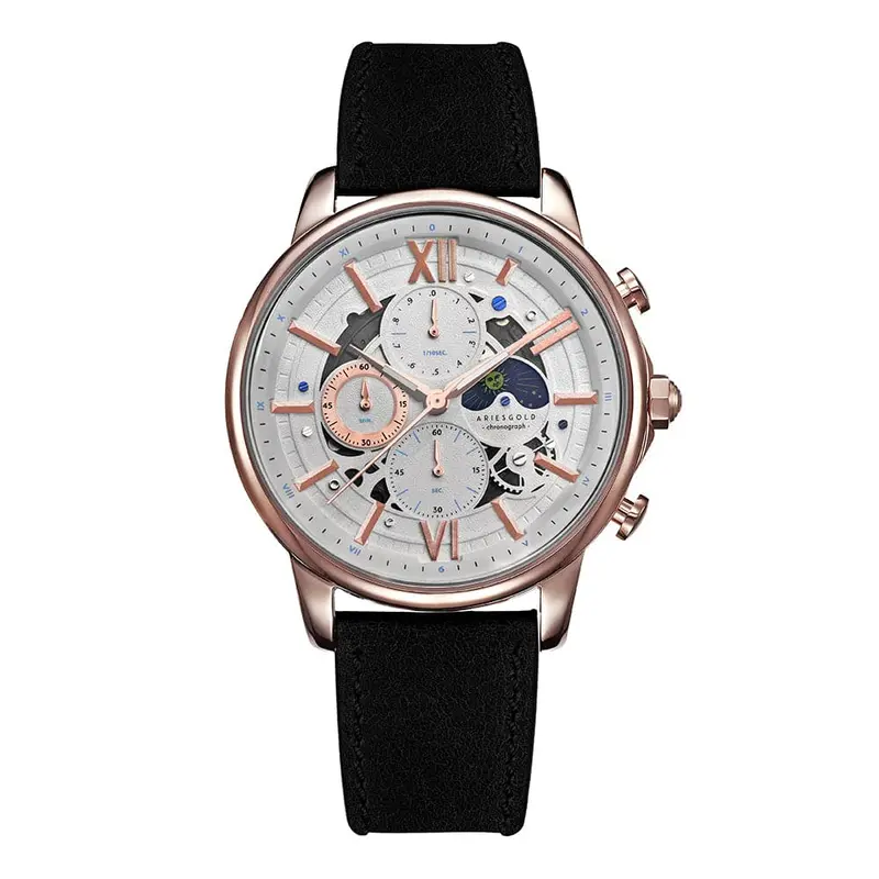 Aries Gold Belfast Moon Black Men's Watch - Chronograph | G 7013 Rg-W 1