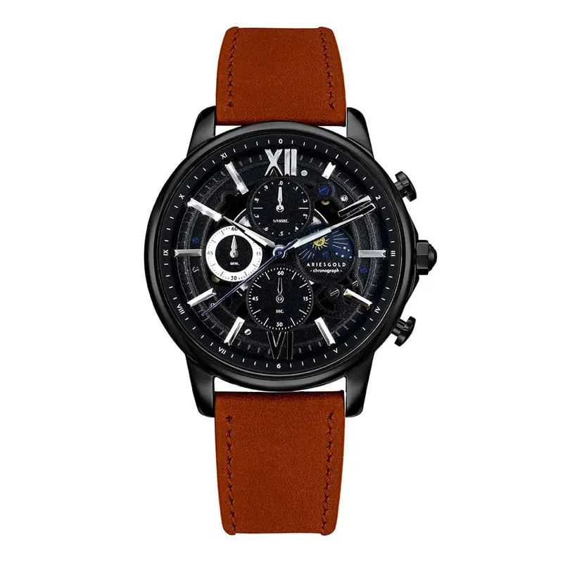 Aries Gold Belfast Moon Brown Men's Watch - Chronograph | G 7013 Bk-Bk 1