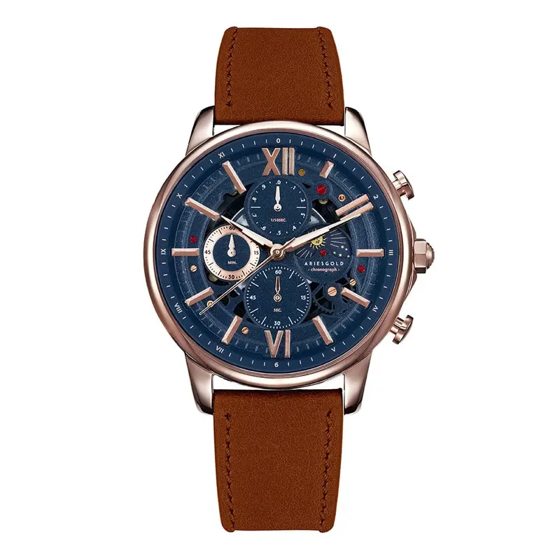 Aries Gold Belfast Moon Brown Men's Watch - Chronograph | G 7013 Rg-Burg 1