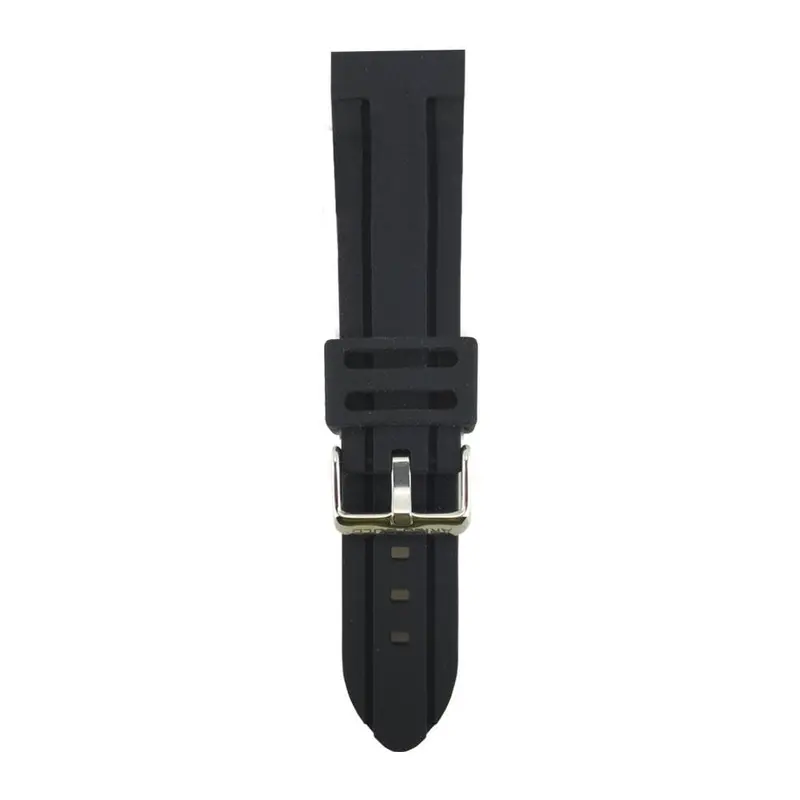 Aries Gold Black Miami Ag-R0001-24 Silver Buckle Rubber Strap 1