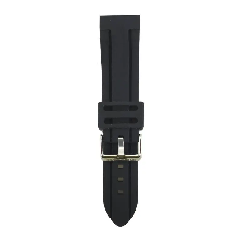 Aries Gold Black Miami Ag-R0001 Silver Buckle Rubber Strap 1