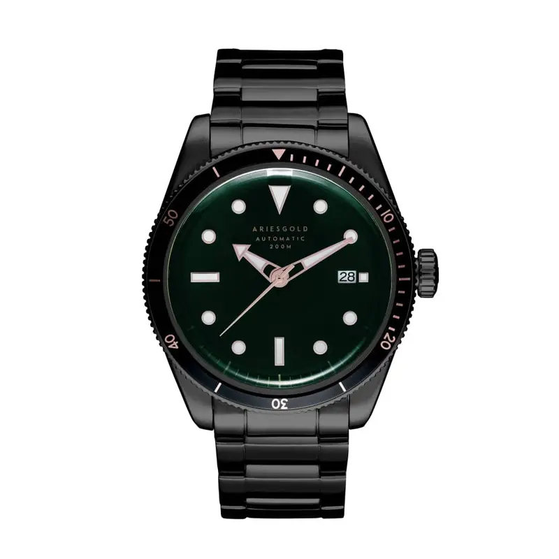 Aries Gold Black Sea Black Men's Watch - Japan Automatic | G 9027 Bk-Gnrg 1