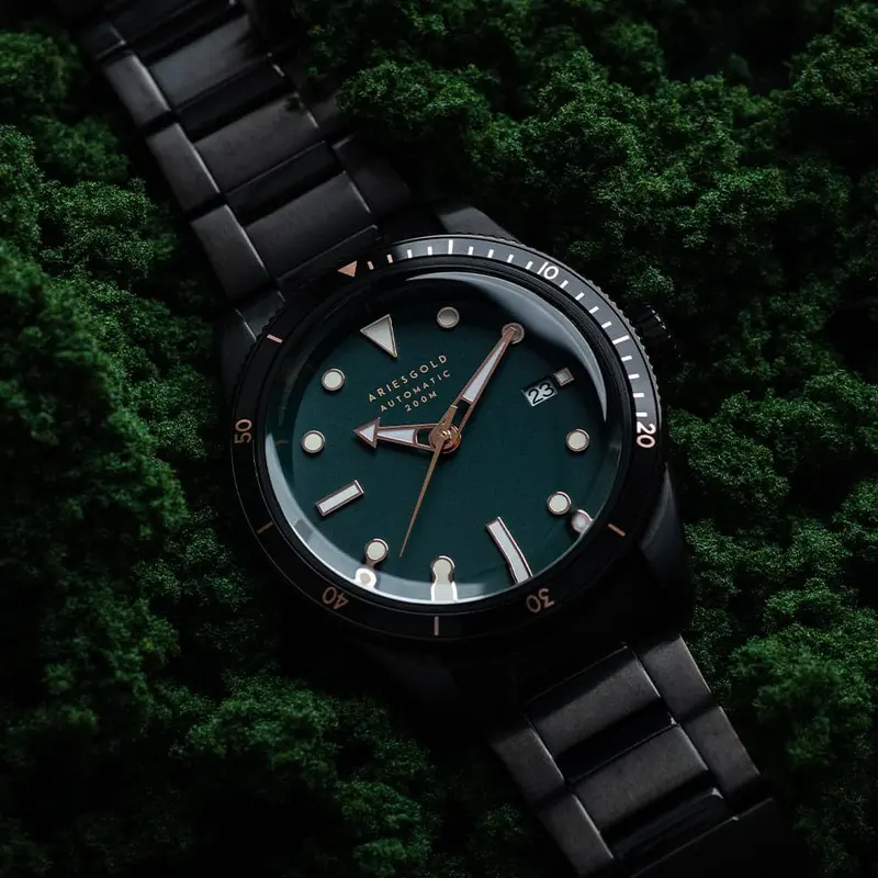 Aries Gold Black Sea Black Men's Watch - Japan Automatic | G 9027 Bk-Gnrg 2
