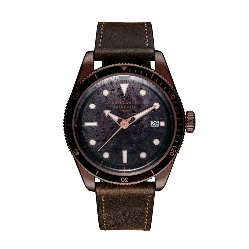 Aries Gold Black Sea Brown Men's Watch - Japan Automatic | G 9027 Cf-Bkt2 1