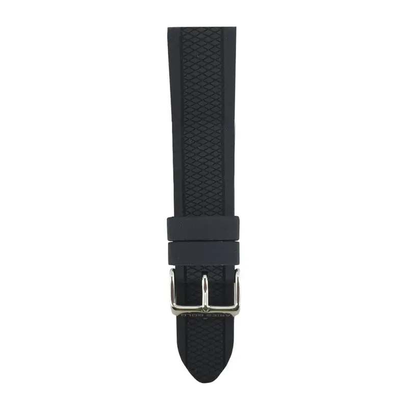 Aries Gold Black Turismo Ag-R0004 Silver Buckle Black Rubber Strap 1
