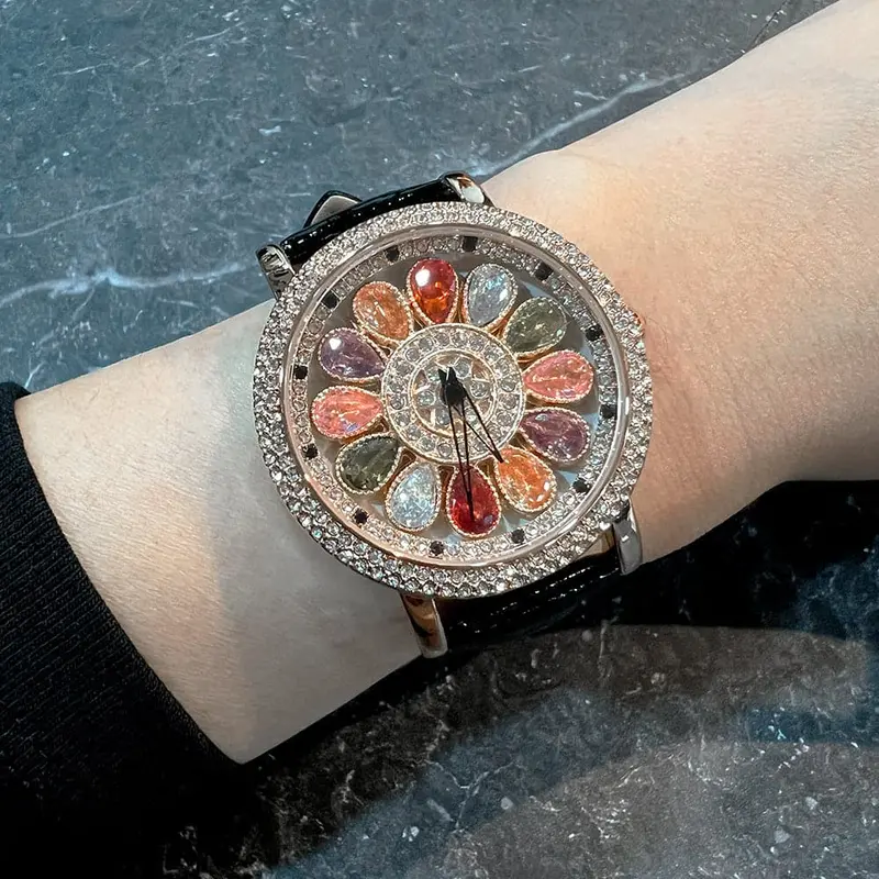 Aries Gold Black Women Watch Genuine Leather Strap | L 5046 Rgw-Bk 1