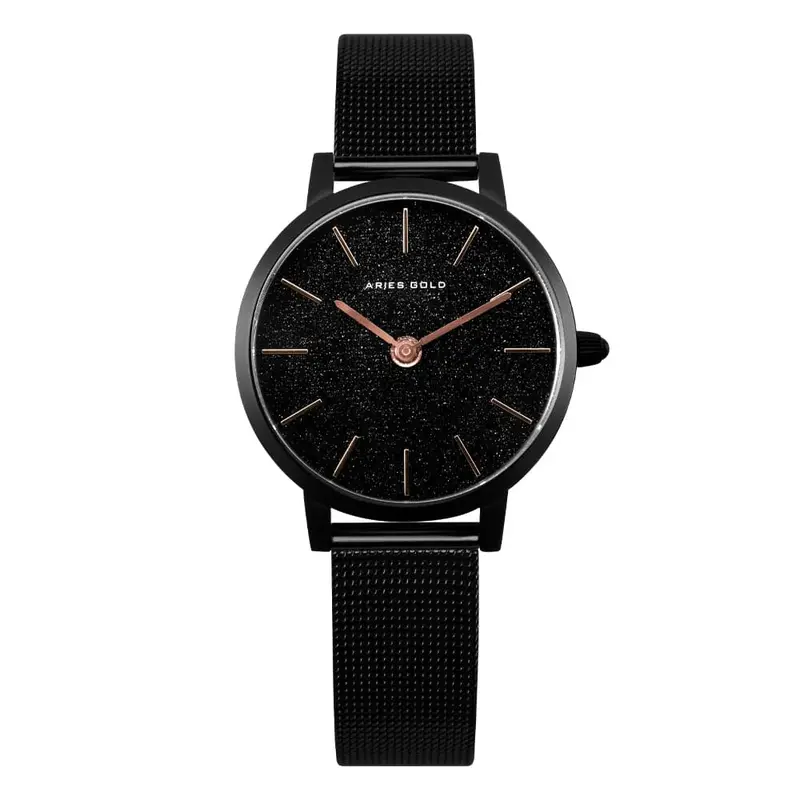 Aries Gold Black Women Watch Stainless Steel Strap | L 1024 Bk-Bkrg2 1
