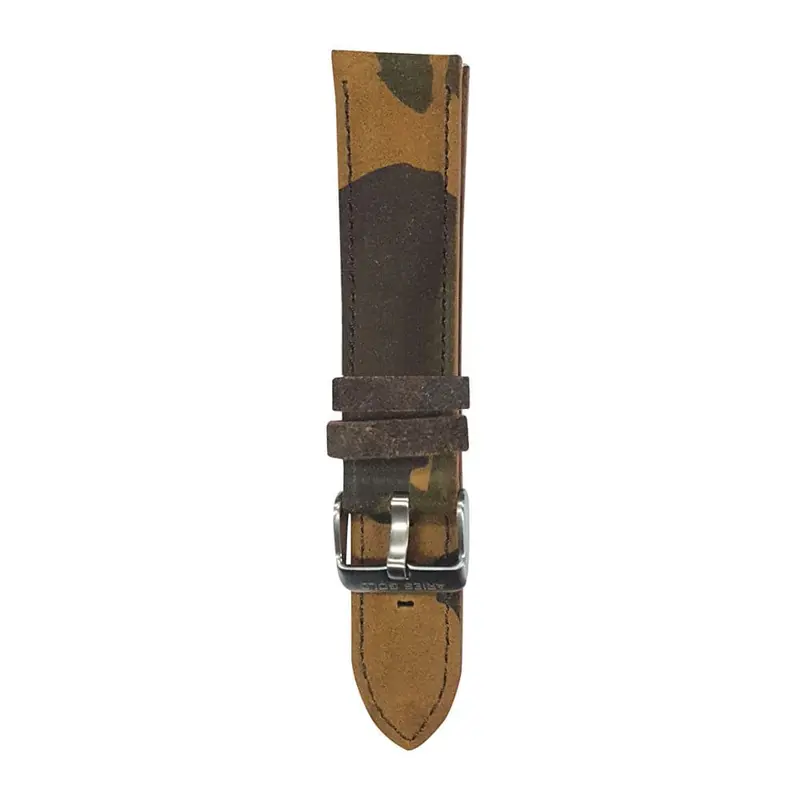 Aries Gold Camo Brown Ag-L0030 Silver Buckle Leather Strap 1