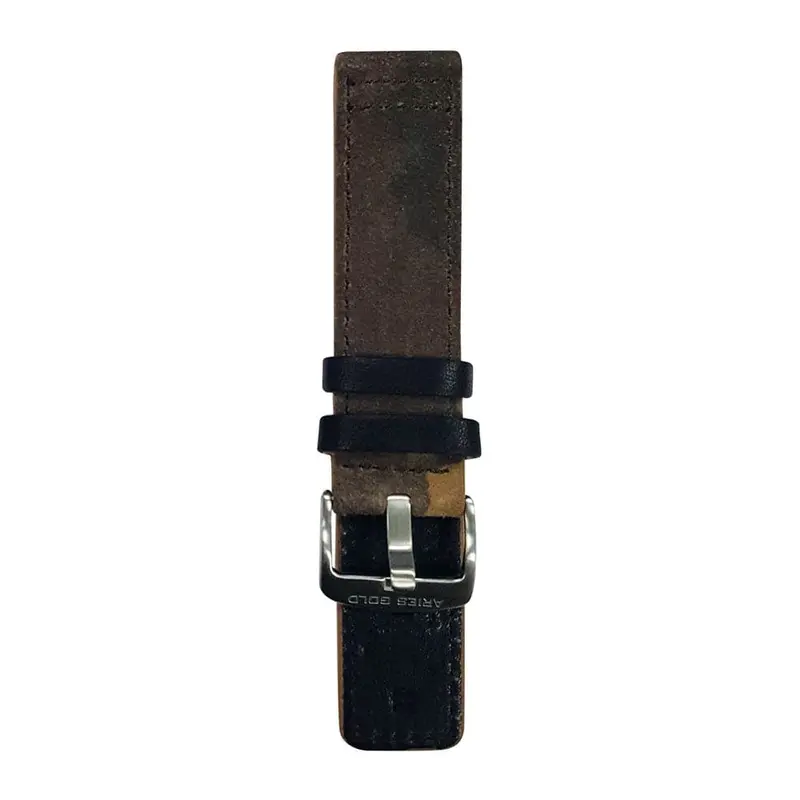 Aries Gold Camo Brown Ag-L0031 Silver Buckle Leather Strap 1