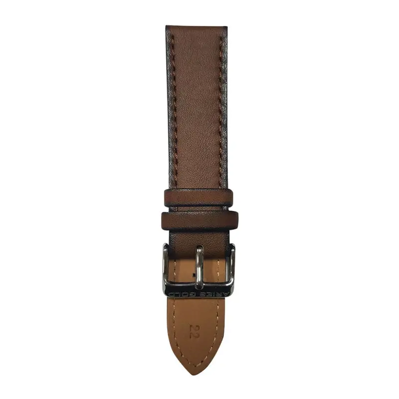 Aries Gold Cedar Brown Ag-L0023 Silver Buckle Leather Strap 1