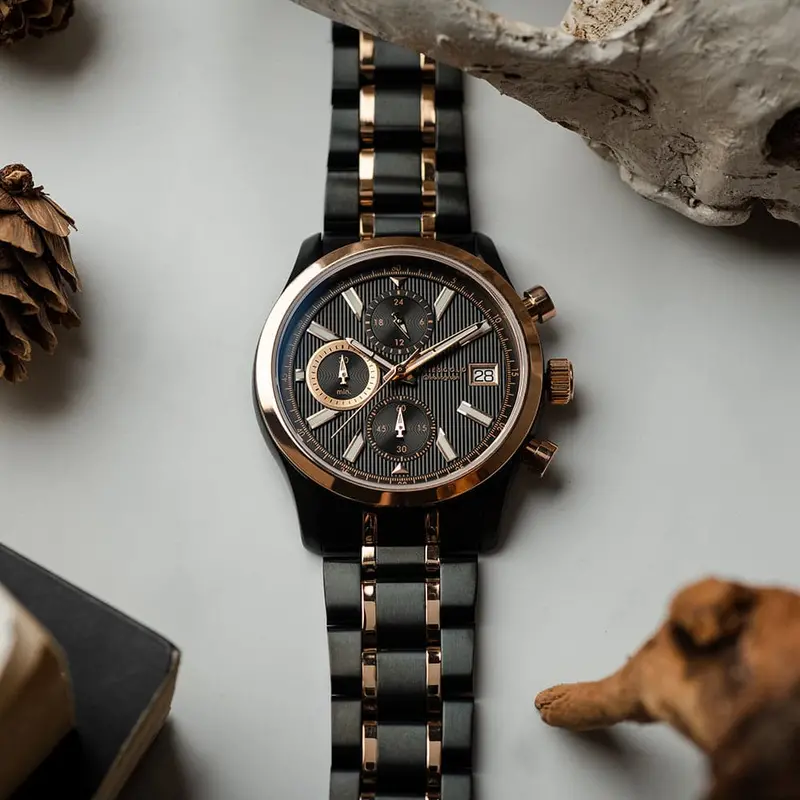 Aries Gold Champion Black Men's Watch - Chronograph | G 7020 Bkrg-Bkrg 2
