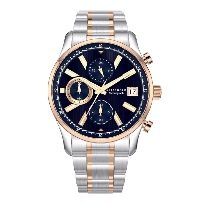 Aries Gold Champion Blue Dial Men's Watch - Chronograph | G 7020 Srg-Burg 1