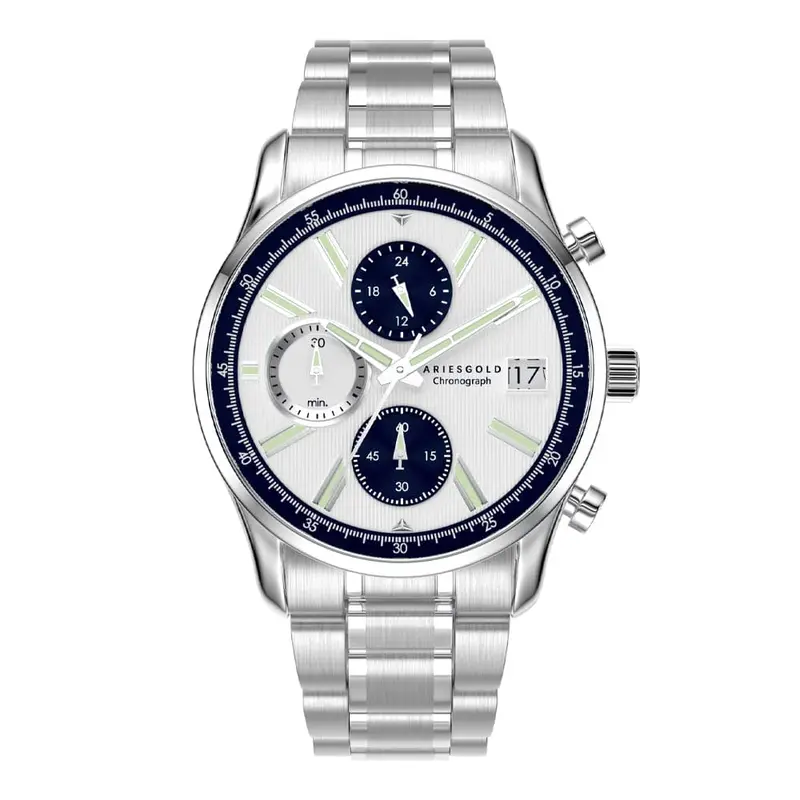 Aries Gold Champion Silver Men's Watch - Chronograph | G 7020 S-Sbu 1