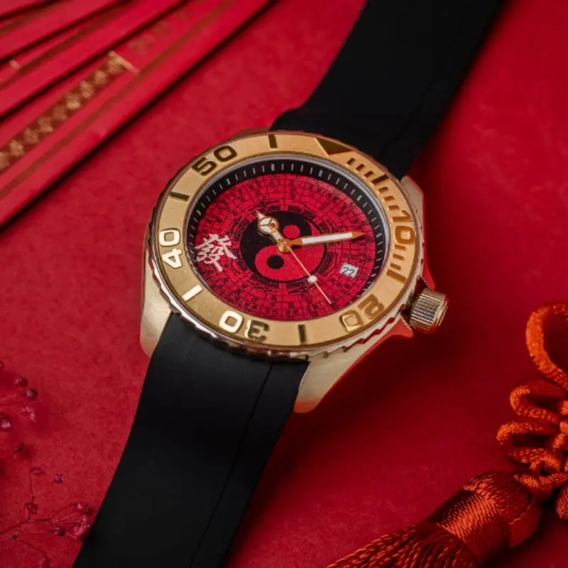 Aries Gold Collective Black Men's Watch - Silicon Strap | G 8040 Cny 1