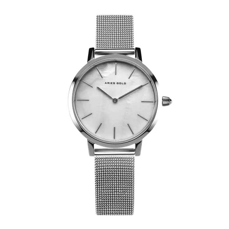 Aries Gold Cosmo Silver Women's Watch - Mesh Strap | L 1024 S-Mp 1