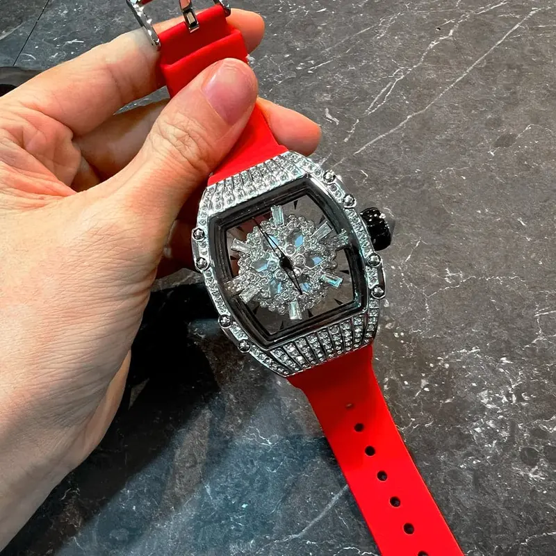 Aries Gold Crystal Dial Red Women Watch Silicone Strap | L 5044 Sw-R 1