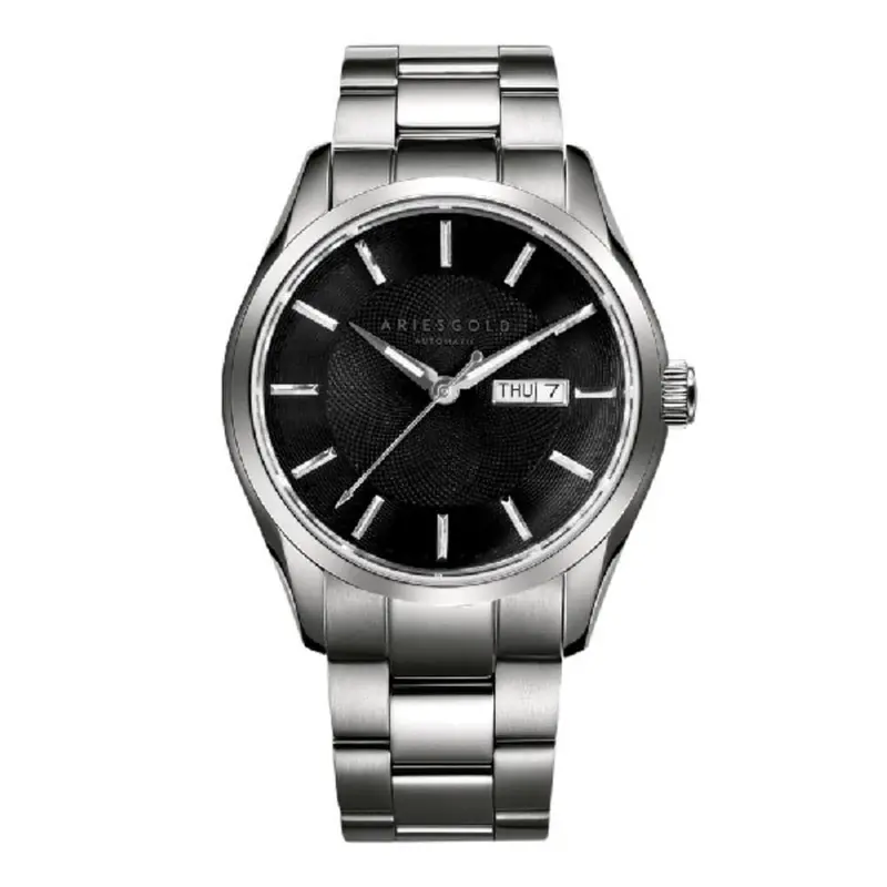 Aries Gold Diplomat Silver Men's Watch - Japan Automatic | G 9034 S-Bk 1