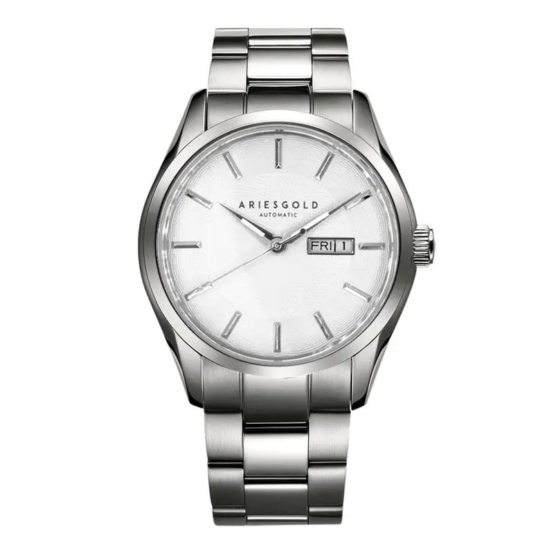 Aries Gold Diplomat Silver Men's Watch - Stainless Steel Strap | G 9034 S-W 1
