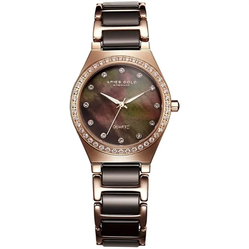 Aries Gold Diva Rose Gold Women's Watch - Ceramic Inlay | L 5014Z Rg-Brmop 1