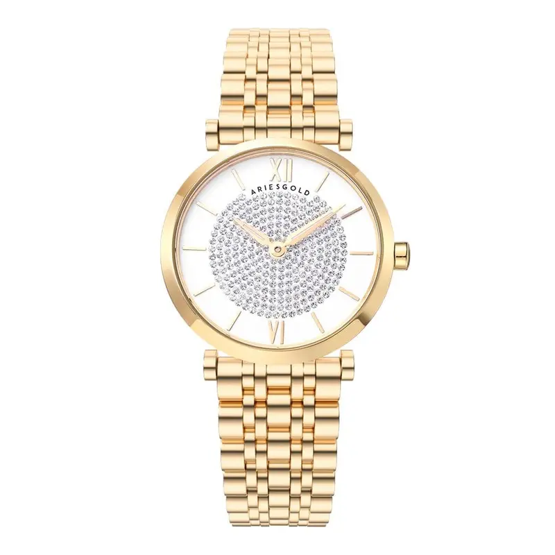 Aries Gold Draliet Silver Women Watch Stainless Steel Strap | L 5042 G-W 1