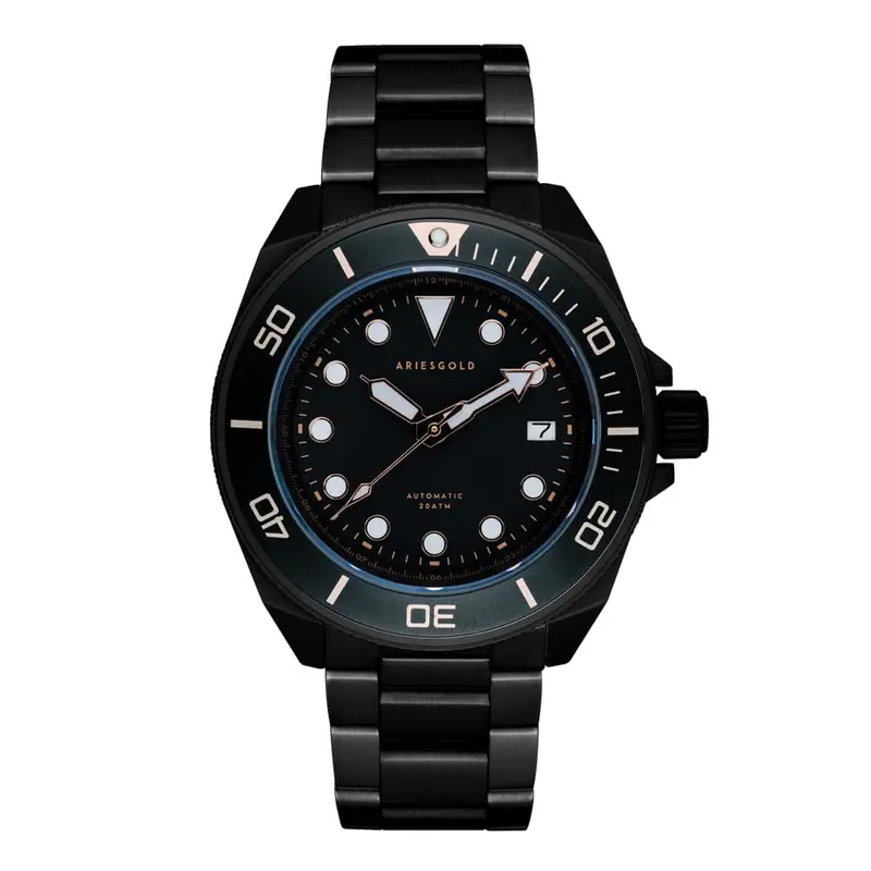 Aries Gold Dreadnought Black Men's Watch - Japan Automatic | G 9029 Bkrg-Bkrg 1