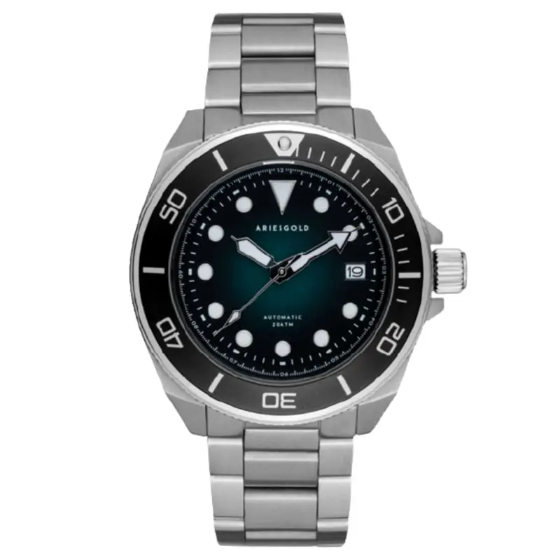 Aries Gold Dreadnought Silver Men's Watch - Japan Automatic | G 9029 Sbk-Gn 1