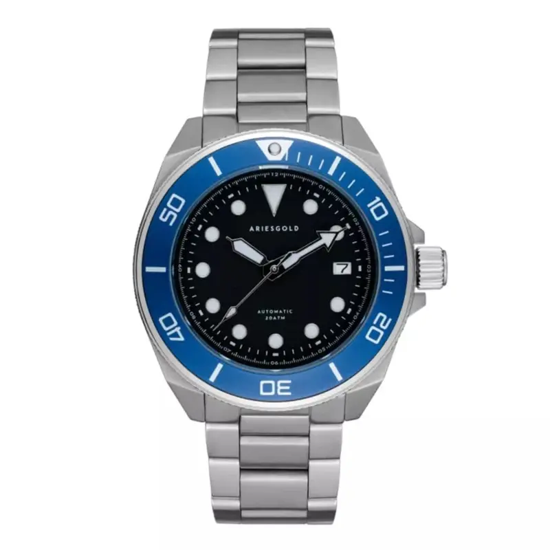 Aries Gold Dreadnought Silver Men's Watch - Japan Automatic | G 9029 Sbu-Bk 1