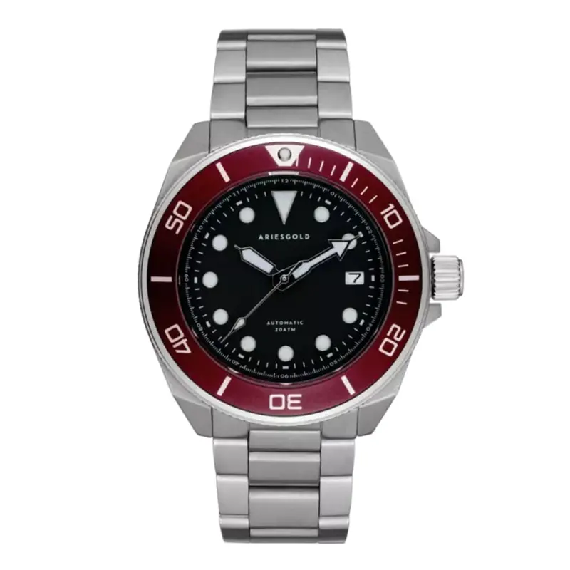 Aries Gold Dreadnought Silver Men's Watch - Japan Automatic | G 9029 Sma-Bk 1