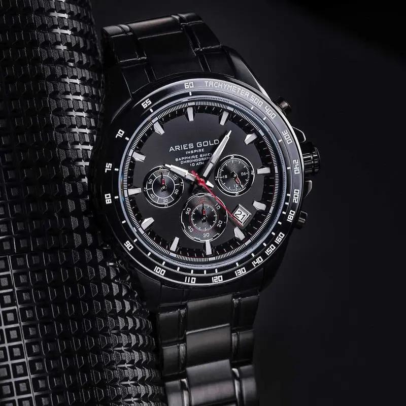 Aries Gold Drifter Black Men's Watch - Chronograph | G 7001 Bk-Bk 2