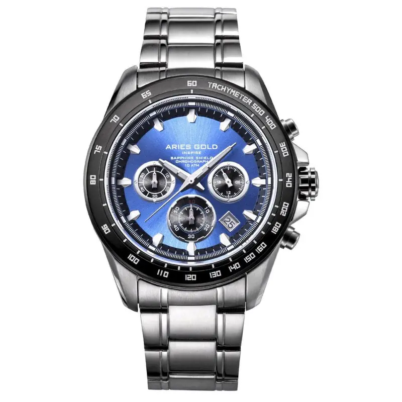 Aries Gold Drifter Silver Men's Watch - Chronograph | G 7001 Sbk-Bu 1
