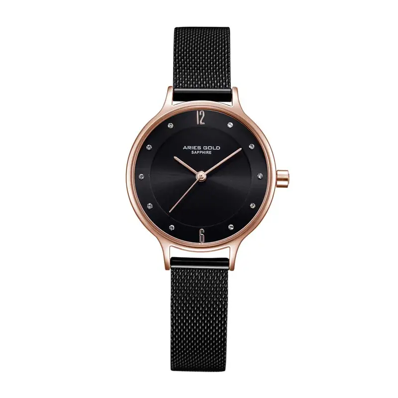 Aries Gold Enchant Black Women's Watch - Mesh Strap | L 5033Z Rg-Bk 1