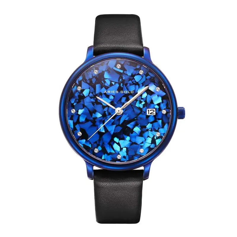 Aries Gold Enchant Fleur Blue Dial Women's Watch - Sapphire Glass | L 5035 Pur-Tl 1
