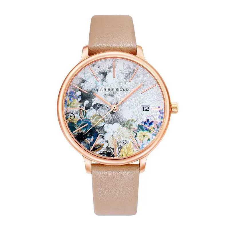 Aries Gold Enchant Fleur Floral Dial Women's Watch - Sapphire Glass | L 5035 Rg-Gyfl 1